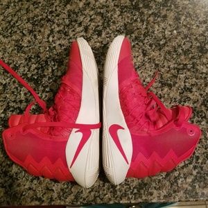 Red Nike basketball shoes